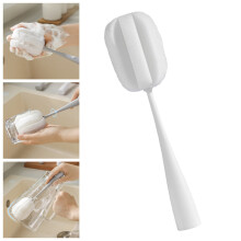 White Sponge Bottle Brush with Long Handle, 1 Pack