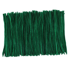 HOMYL 100 Pieces Plush Chenille Stems Pipe Cleaners for Bouquet Making Decorations Green