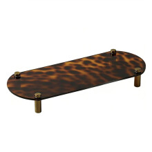 Tortoise Print Acrylic Tray Organizer, Vanity Leopard Tray Nightstand Dresser or Bathroom Vanity Tray Organizer