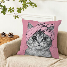 Housse de coussin 45 x 45 cm à motif animal mignon – Velours doux, lavable en machine, fermeture éclair invisible, décoration