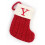 Red & White Knitted Christmas Stocking with Initials 1