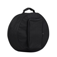 Black Compact Snare Drum Backpack Case with Shoulder Strap and External Pockets - Musical Instrument Accessory