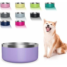 Ciotola per cani in acciaio inossidabile da 64 oz (1,9 litri) viola chiaro