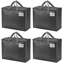 4-Pack Dark Grey 13-Gallon Storage Bags with Top Zipper