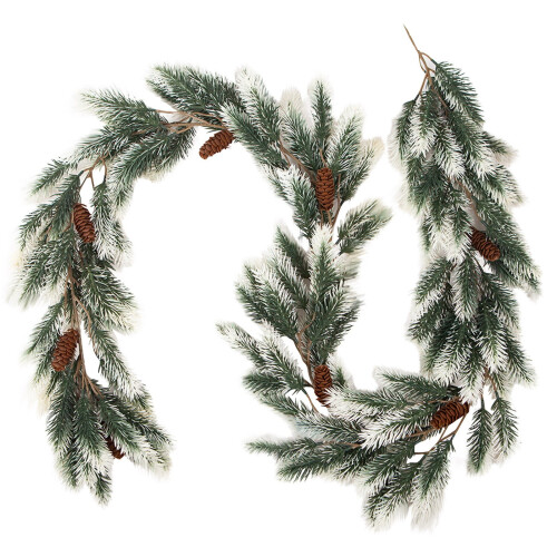 9ft Artificial Norfolk Pine Garland Green