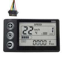24V 36V 48V 60V S866 Controller Panel Dashboard Electric Bike LCD Display for Electric E-Bike Scooter(SM Plug 6PIN)