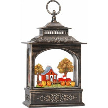 Lighted Snow Globe Lantern with Timer & USB/Battery Power