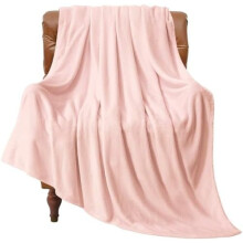 Pink Fleece Throw Blanket 50"x60", Super Soft Warm Lightweight Plush Blanket for Couch, Bed, Travel & Camping