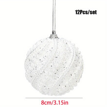 12pcs Pearl Ball Holiday Decorations, 8cm