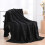 Black Fleece Throw Blanket 50x60 in, Soft Microfiber Flannel 1