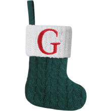 Mini Knit Christmas Stocking with Initial, 8.5 inch