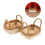 Beige Raffia Mini Picknickkorg med Handtag 2-pack 1