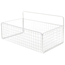 Cabinet Door Hanging Basket Wire Baskets Multifunctional Storage Rack White