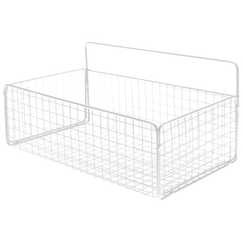 Cabinet Door Hanging Basket Wire Baskets Multifunctional Storage Rack White