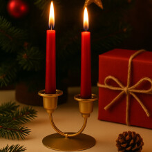 2-Head Taper Candle Holder in Gold Iron