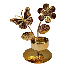 Wrought Iron Candle Holder – Gold, 4 Designs, 13.5x12cm