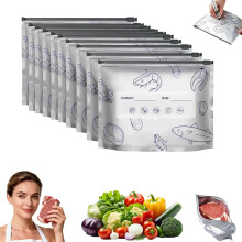 Reusable Aluminium Foil Food Bags, Stand-Up with Zip Seal,