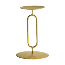 Iron O-Shaped Candlestick in Gold, Scandinavian Minimalist