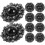 20 mm sorte legeringsknapper med rhinsten 1