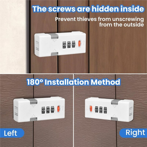 Premium Keyless Cabinet Lock with Combination Code - 3-Digit Password Hasp -Lock for Drawers, Bifold Closet Door