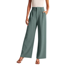 Women Wide Leg Pants for Women Work Business Casual High Waisted Dress Pants Flowy Trousers Office Pants for Women Blue XL