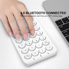 Wireless Number Pad Numeric Keypad Round Keycaps Numpad 22 Keys Rechargeable Number Keyboard()