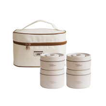 Boîte à lunch étanche à 3 compartiments en acier inoxydable sous vide avec sac isotherme, idéale pour le bureau et les pique-niques.