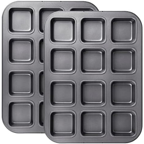 Brownieform Non-stick Kolstål 2-pack 12-håligheter