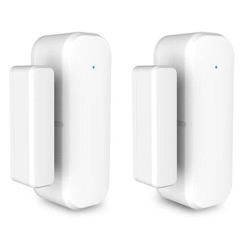 2 Par  DöRrsensor, Wifi-FöNsterdöRrsensorlarm, Kontaktsensor för HemsäKerhet,  Hemautomation