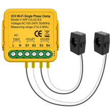 Tuya Bilateral WiFi  Meter 80A with Clamp CT KWh Power Electricity Consumption Monitor for Alexa  Home(B)