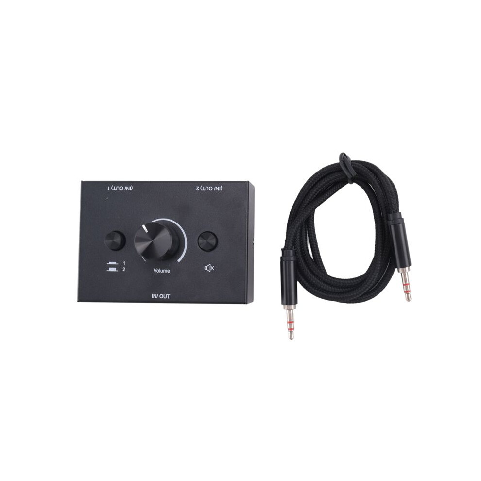 3.5Mm Stereo Audio 2 In 1 Out Audio Switcher Passive Speaker Headphone Manual Selector Splitter Box Audio Sharing 6033906290934