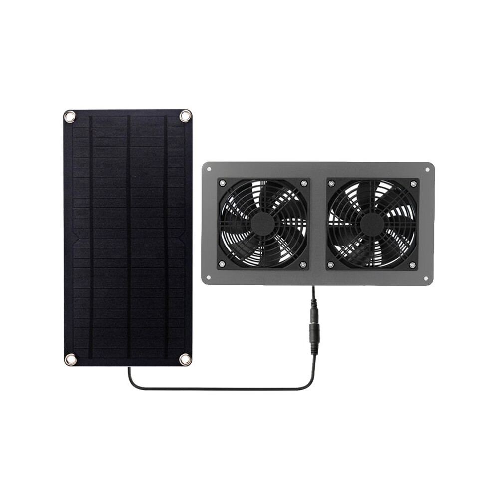 Solar Exhaust Fan Air Extractor Ventilator Solar Panel Powered Dual Fan For Dog Chicken House Greenhouse Rv 4712620101703