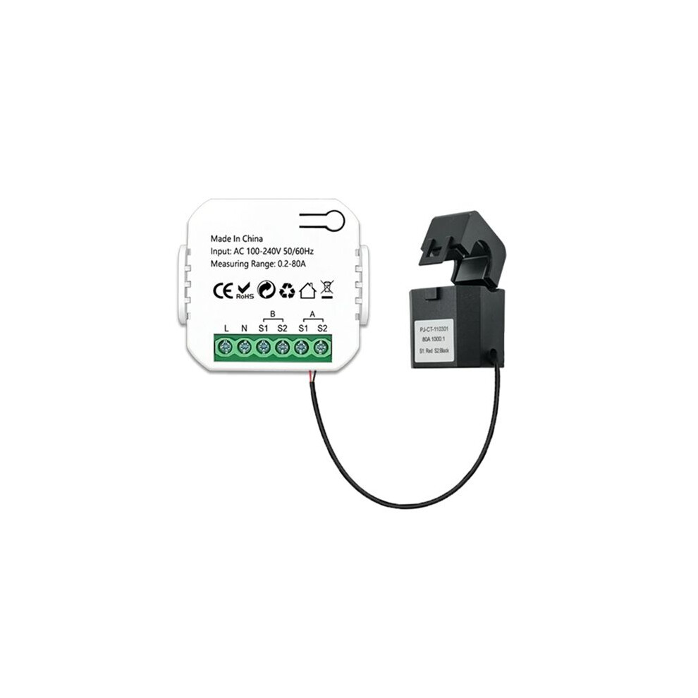 Tuya 2 Way Wifi Meter Bidirection With Clamp App Monitor Solar Produced And Consumed Power Ac110v 240V(1Ct) 4712372634436
