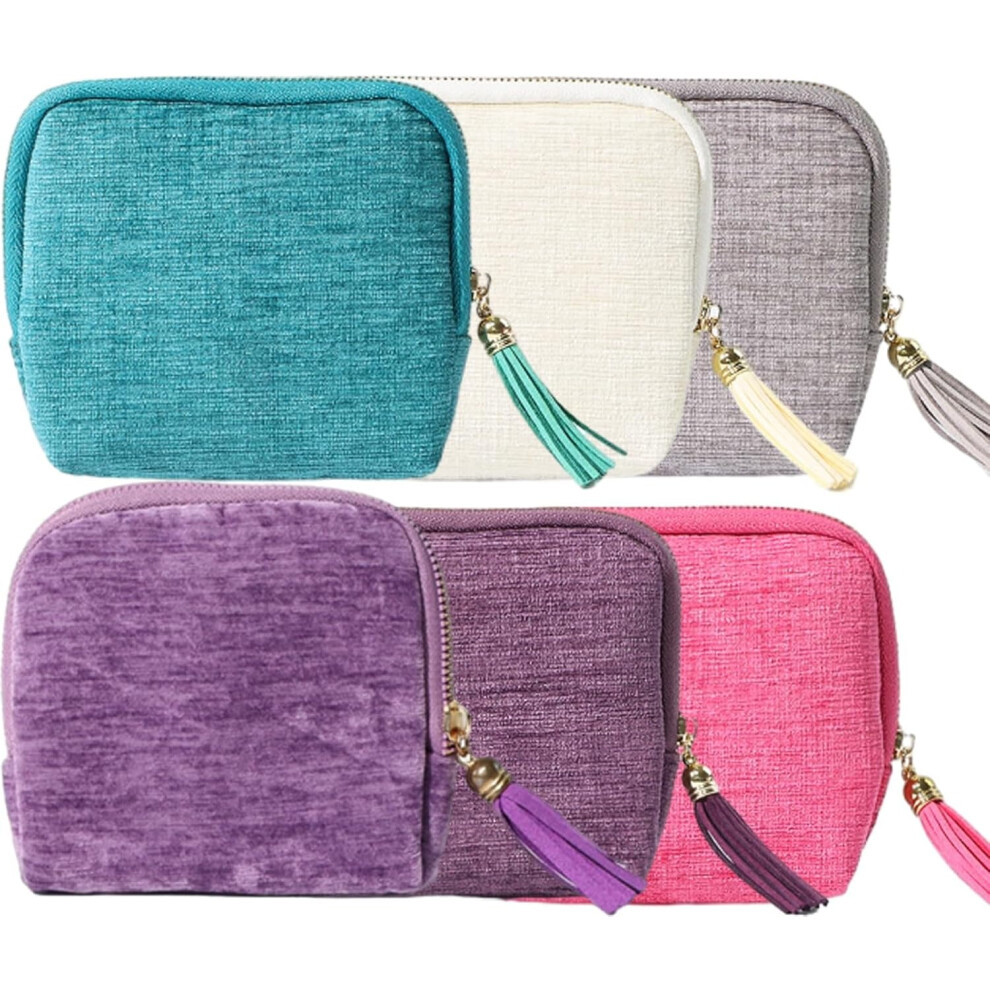 Velvet Jewelry Case With Tassel Zipper, 5-Compartment 9058772171924