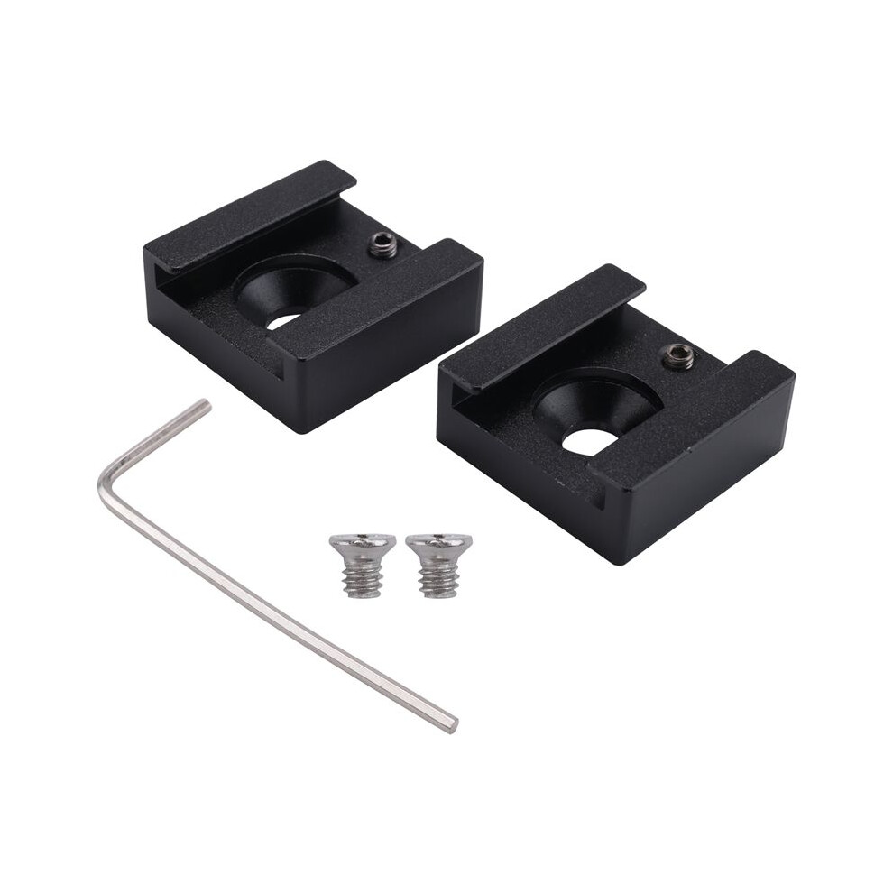 Cold Shoe Mount Aluminum Adapter Bracket Hot Shoe With 1/4 Thread For Camera Cage Flash Shoe Mount(2 Pcs) 4714027963809