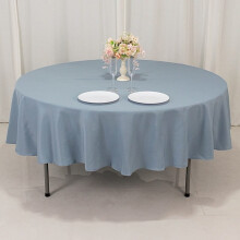 BalsaCircle 90" Dusty Blue Polyester Round Tablecloth