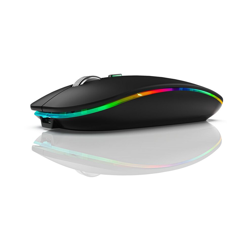 Bt5.1+2.4Ghz Wireless Mouse With Mouse Jiggler,Rechargeable 2.4G Mouse, Mouse Mover For Usb-Enabled Computer, Black 4711684884690