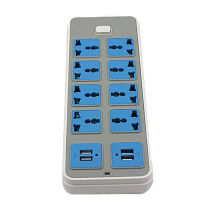 Power Strip Surge Protector with 4 USB and 8 Outlets 6.5 Feet Extension Cord 3000W 10A for Home Dorm-US Plug