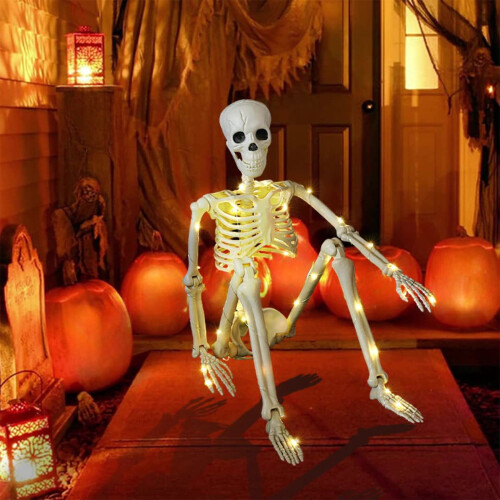 16" Realistic LED Skeleton Prop with Posable Joints