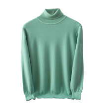 Men's Fashion High Neck Sweater Fall Winter Casual Solid Color Thermal Warm Knitted Pullover Top Men's Sweaters(Green,XL)