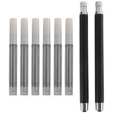 2 StüCk 5,6 Mm Minen Halter Automatischer Mechanischer Druckbleistift mit Spitzer und Kohle Minen Mine, 6 StüCk ZusäTzliche Minen Minen