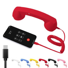 Słuchawka telefoniczna Bluetooth typu C w stylu retro, odbiornik przewodowy w stylu telefonu stacjonarnego z mikrofonem, kompatybilny z telefonami