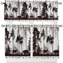 Rustic Deer Valance Curtain 54x18 Inch Farmhouse Design