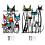 2 Pack Iron Geometric Cat Wall Art Decor 1