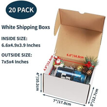 7x5x4 Shipping Boxes 20 Pack for Small Business, White Corrugated Cardboard Mailer Boxes for Packing, Mailing