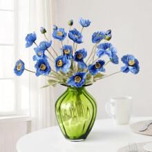 Kunstbloemenboeket van 6 zijden klaprozen, voor bruiloften, huisdecoratie, feestdecoratie en tafelstukken.