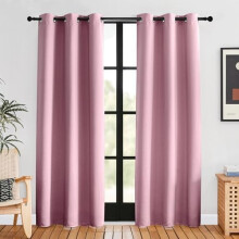 Rouge Pink Blackout Curtains 42x80 in Set of 2 Grommet