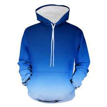 Geansaí Hoodie Muinchille Fada Gradient do Fhir Sraith A1 do Fhaisin, Gorm, XXL
