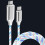 Φωτιζόμενο καλώδιο USB-C σε USB-C, καλώδιο γρήγορης φόρτισης LED 3A συμβατό με 1
