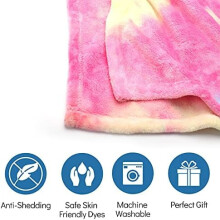 Manta decorativa tie-dye arcoíris para niñas, suave, linda y divertida, manta de felpa suave en tonos pastel para adolescentes, niñas, adultos y